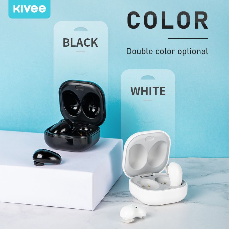 KIVEE TW68 True Wireless Earbuds Stereo Earphone EarbudMini Bluetooth Earphone Sports Earphone Headphone Touch Control Sport Earpiece Small Invisible Gaming Headset with Microphone Charging Case