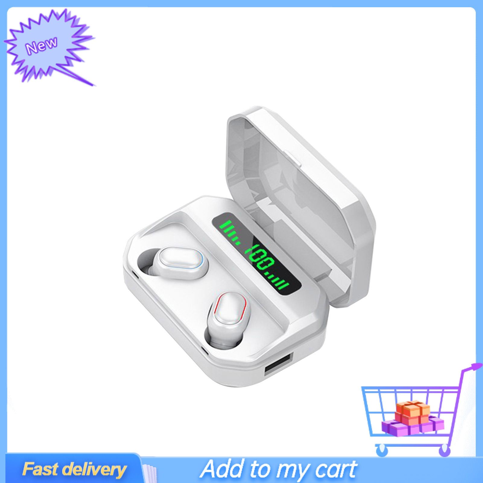 GreenForest 309 Mini Bluetooth-compatible 5.0 Wireless Rechargeable Smart Touch In-ear Stereo Earphone