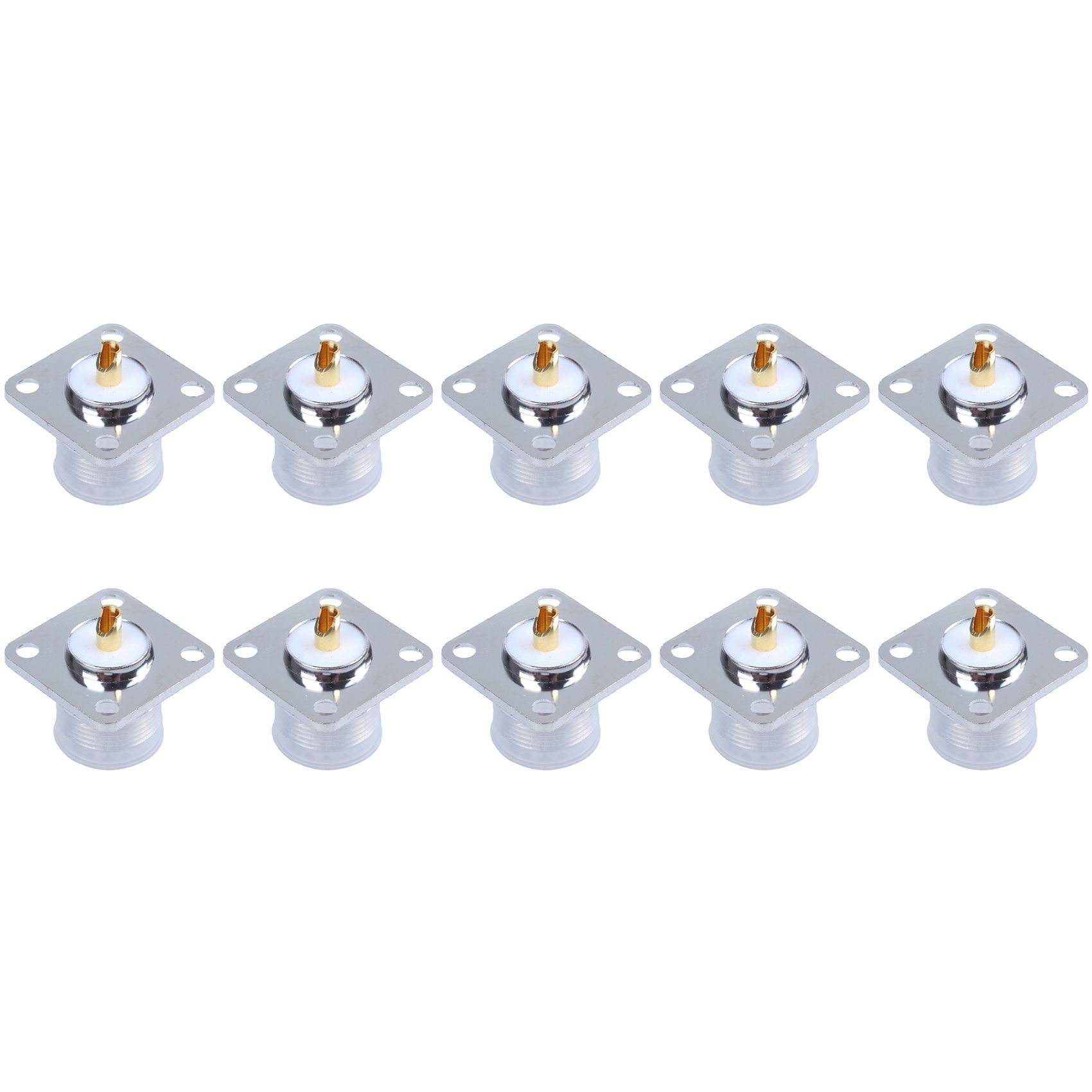10X UHF Female SO239 Panel Chassis Mount Flange Deck Mount Solder Cup RF Connector