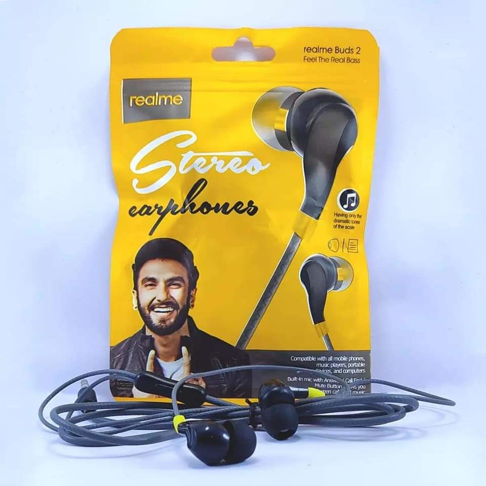 Realme Buds 2 Stereo Wired Earphone Earbuds 2 Bass Realme Phone Earphone
