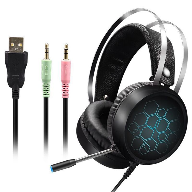 Game Headset for PS4, PC, Xbox One Controller with Surround Sound,Noise-Cancelling Microphone,3.5mm Long Wheat