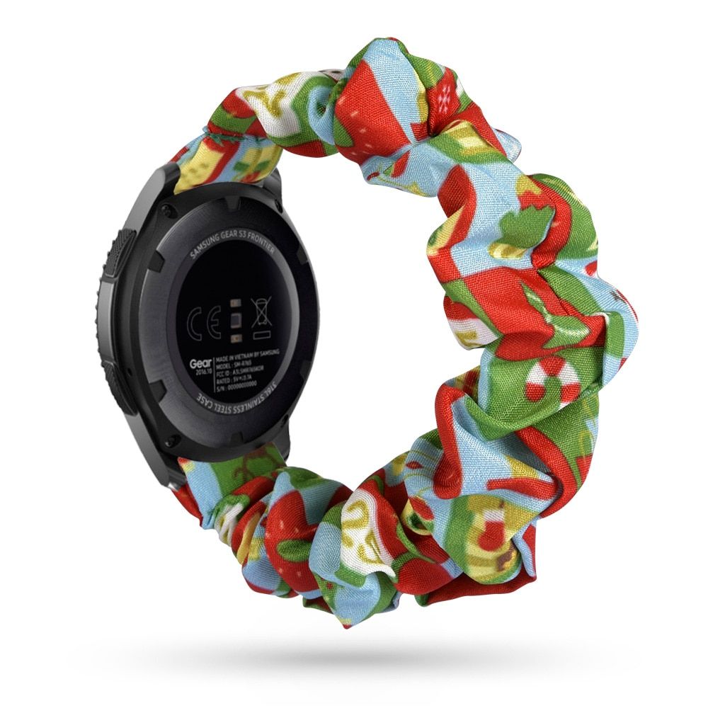 Scrunchie Elastic Straps For Samsung Galaxy Watch 46mm 42mm Printed fabric nylon Replacement Wristband for Amazfit GTR 42mm 47mm