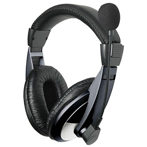 ASTRUM HS120 Large Stereo Headphones + Mic Large Cup Wired Headset with Mic For Computer, Laptop