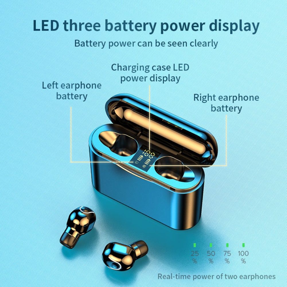 M2D LED Digital Wireless TWS Bluetooth 5.0 In-Ear Stereo Earphones Headsets