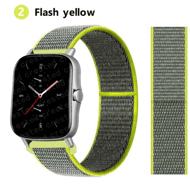 20mm/22mm Nylon band For Amazfit GTS/2/2e/GTS2 Mini/GTR 42mm/47mm/GTR2/2e/stratos 2/3 Sport Loop belt Bracelet Amazfit bip strap