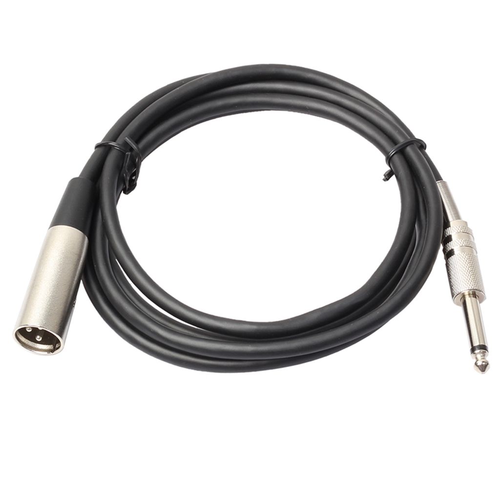 3 Pcs XLR 3-Pin Male to 6.35mm 1/4" TRS Male Mono Microphone Cable Cord 6ft