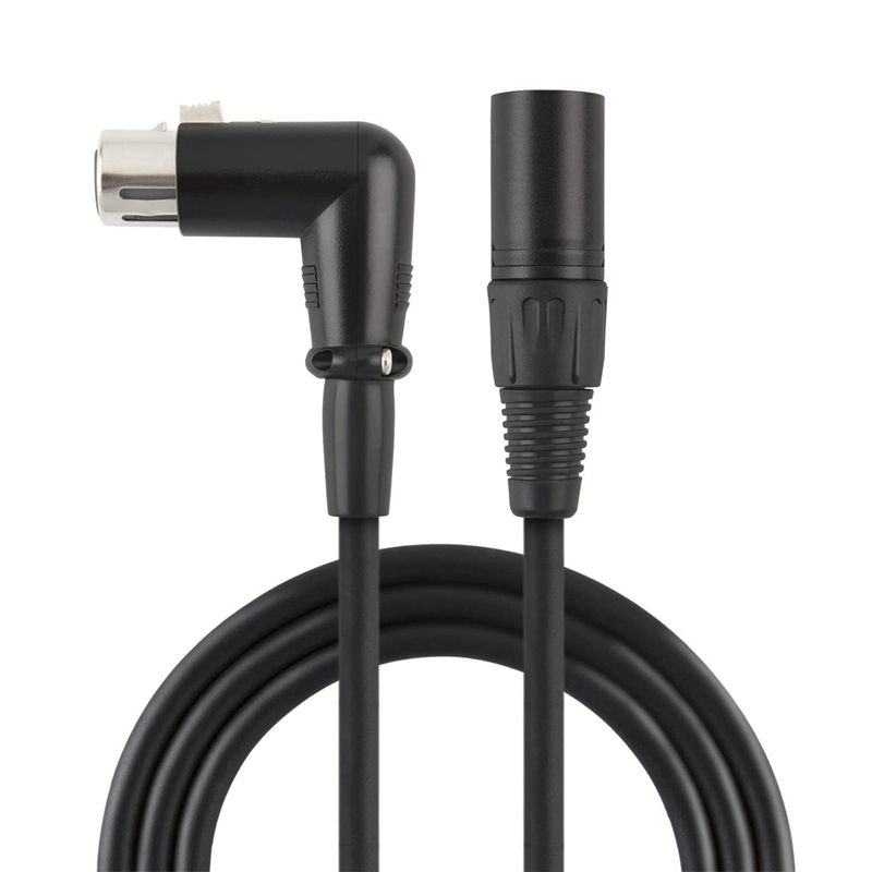 XLR Cable Karaoke Microphone Sound Cable Plug Right Angle XLR Female to Male Cable 6 Feet