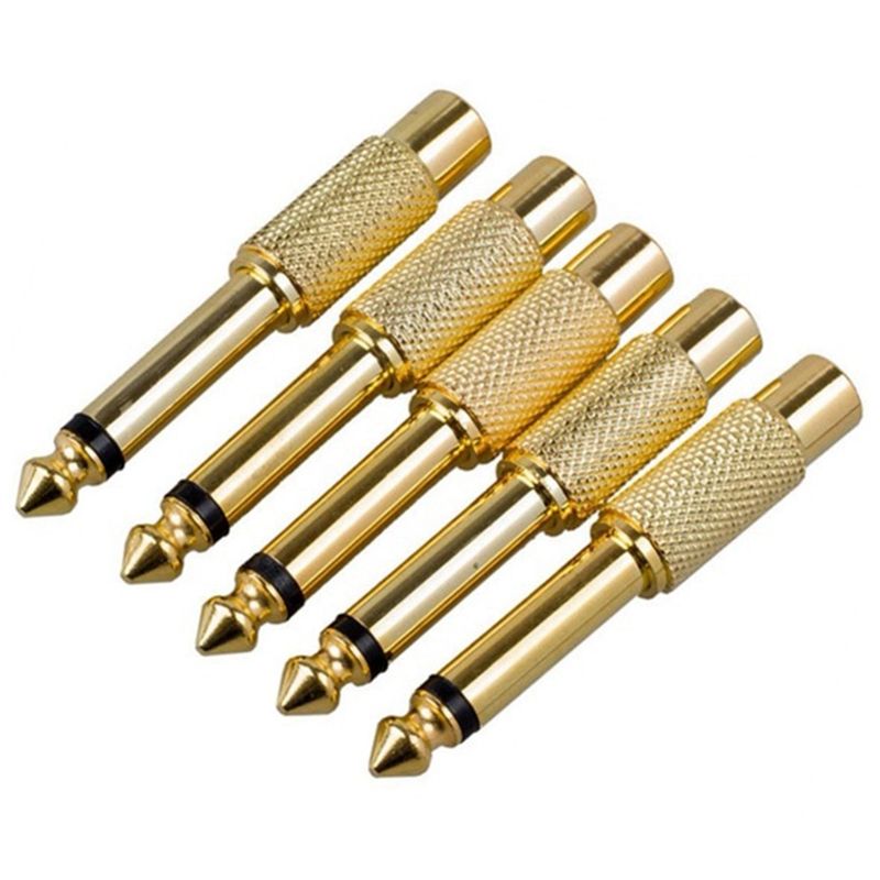 Harmony5x Gold Plated 6.35mm 1/4 inch Male Mono Plug to RCA Female 6.5mm Jack Audio Stereo Adapter Connector Plug TS Converter Sound Mixer
