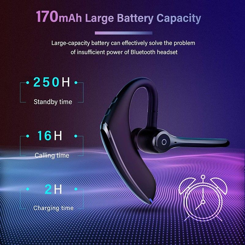 F910 Bluetooth Headset ENC Noisc Cancelling Wireless Earphone Handsfree Earhook Wearing Business Driver Sport Headphone with Mic
