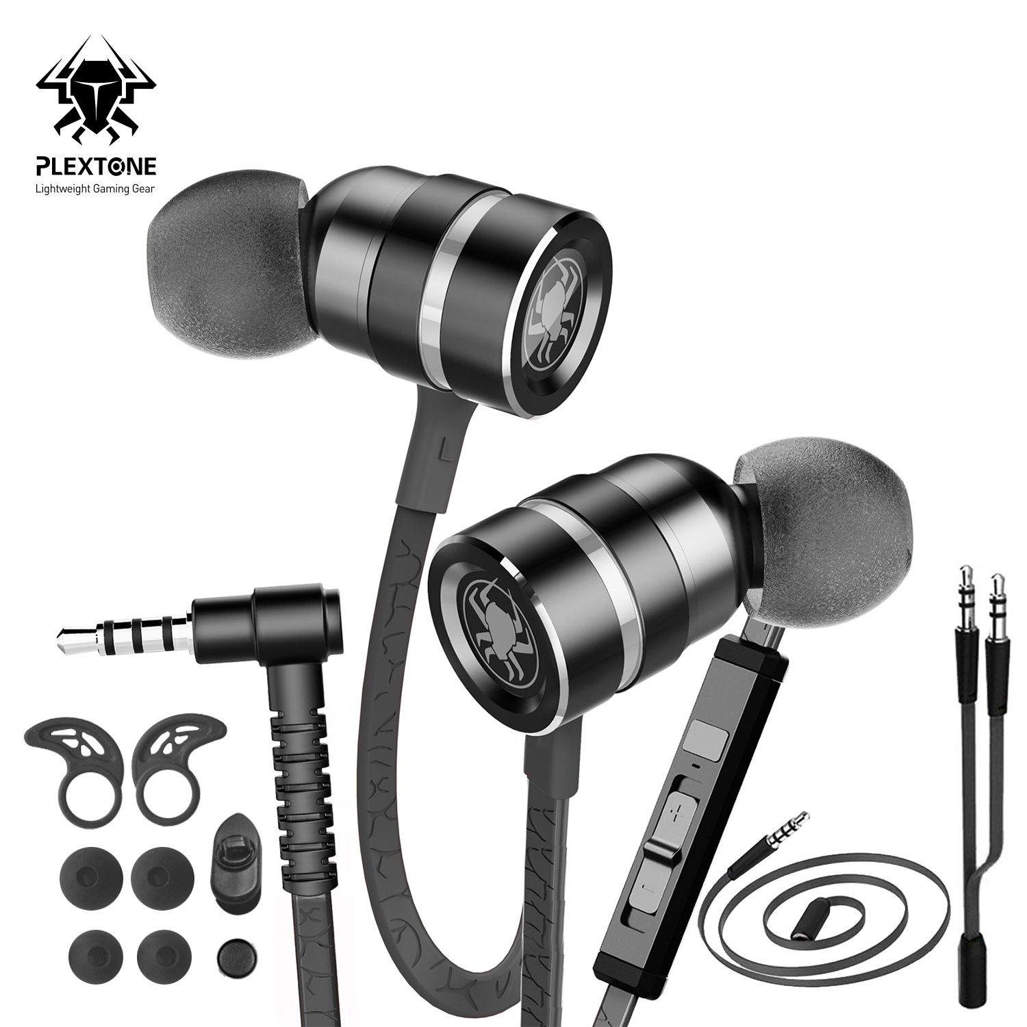 PLEXTONE G20 Gaming Earphone in-Ear Headphones Gaming 3.5mm plug, E-Sports with Micphone, Richbass and Oracle pattern Wired for IOS, Android, mobile phone, PC, Laptop