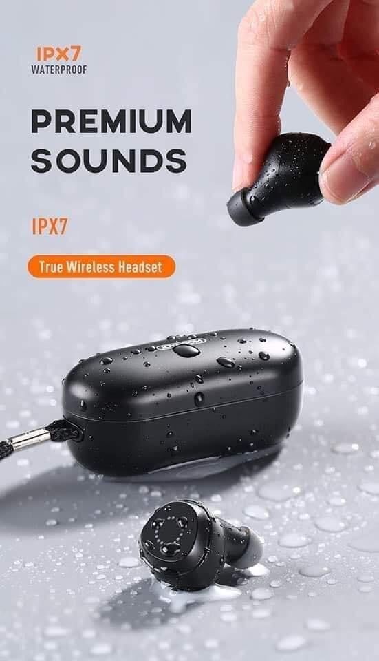 JOYROOM JR-TL1 Binaural TWS Bluetooth 5.0 Wireless Water Proof IPX7 Headsets with Charing Bin – Black