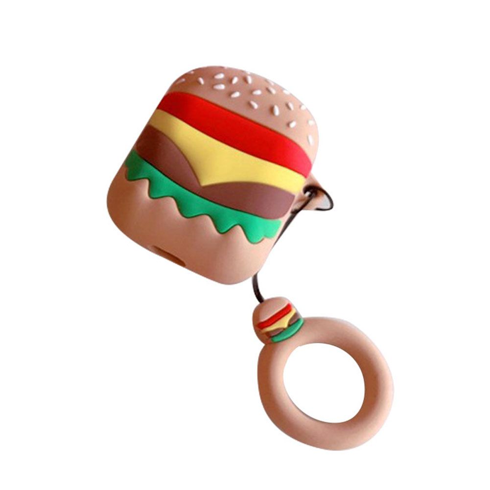 Silicone Portable Hamburger Chips Earphones Protective Case for Air-pods 1/2