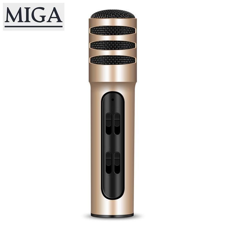 BGN-C7 Condenser Microphone Dual  Karaoke Live Singing Microphone Built-in Sound Card(Black)