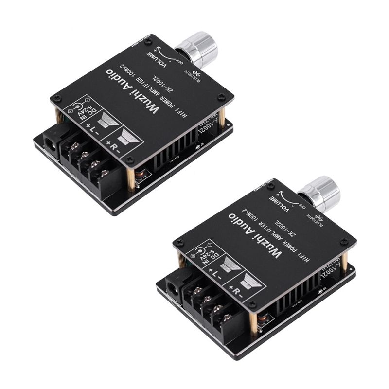 2X ZK-1002L MINI Bluetooth 5.0 DC 5-24V Wireless Audio Digital Power Amplifier Stereo Board 100Wx2 Bluetooth Amp
