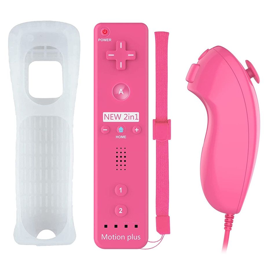 2 In 1 For Nintend Wii Motion Plus Wireless  Gamepad Controller Include  Wii Remote and Build-in Motion Sensor Plus and Nunchuck