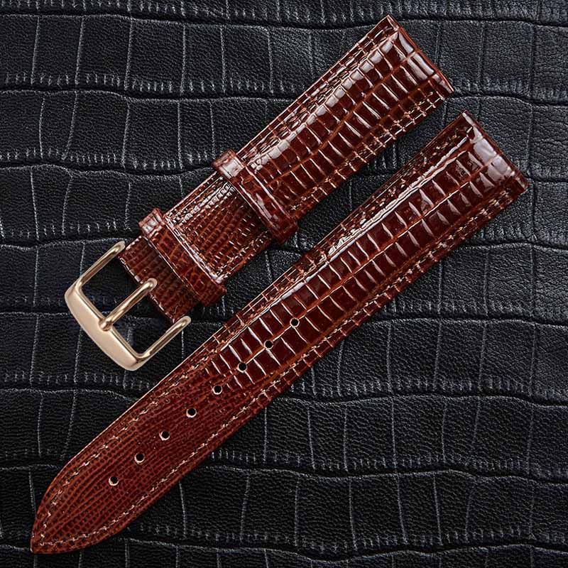 Fashion Lizard Texture Leather Watchband Pin Buckle Watch Strap for Women and Man 12mm 14mm 16mm 18mm 20mm 22mm 24mm