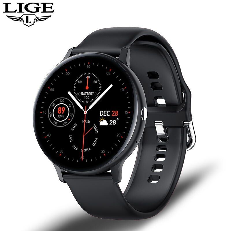 LIGE New Smart Watch Men Full Touch Screen Sports Fitness Watch IP67 Waterproof Bluetooth For Android ios smartwatch Mens