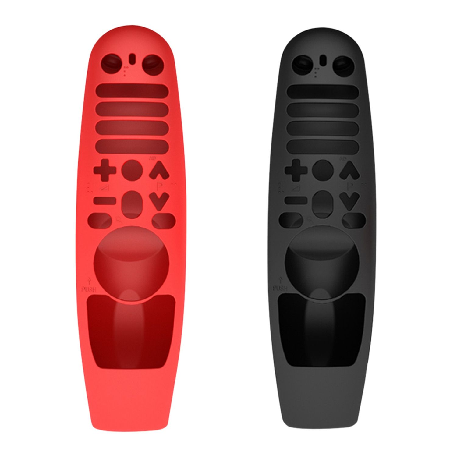 2 pcs Protective Silicone Case Washable Suitable for Amazon LG AN-MR600 Remote Control-Red & Black