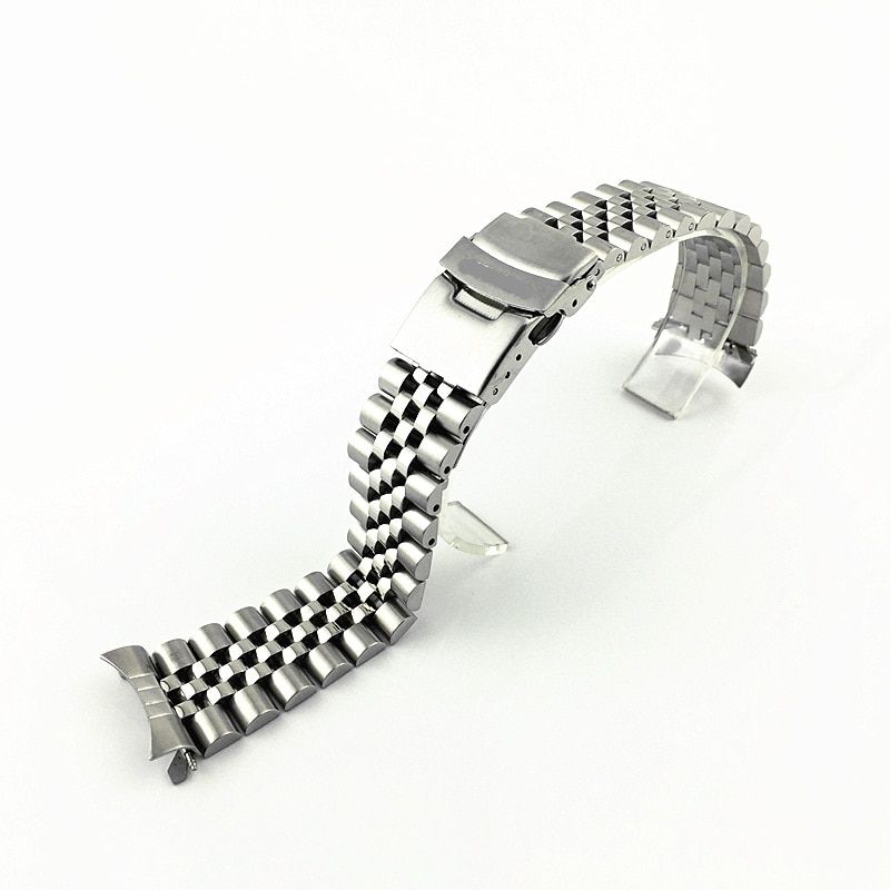 Stainless Steel Watch Band for Seiko SKX007 Scuba SKX009 Double Safe Lock BuckleThree-bead Five-bead Diving Wristband Bracelet