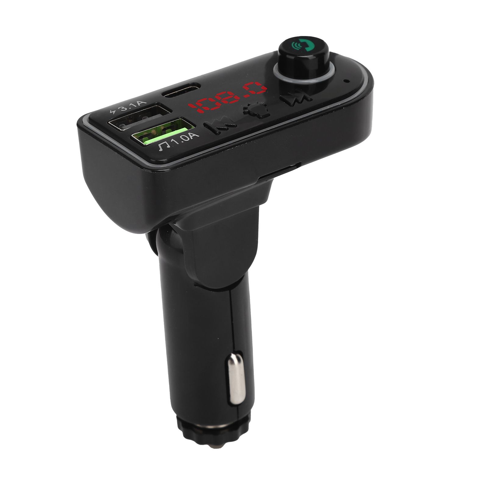 Qimeng La Car USB Charger Bluetooth MP3 Player FM Transmitter Ambient Light with LED Screen