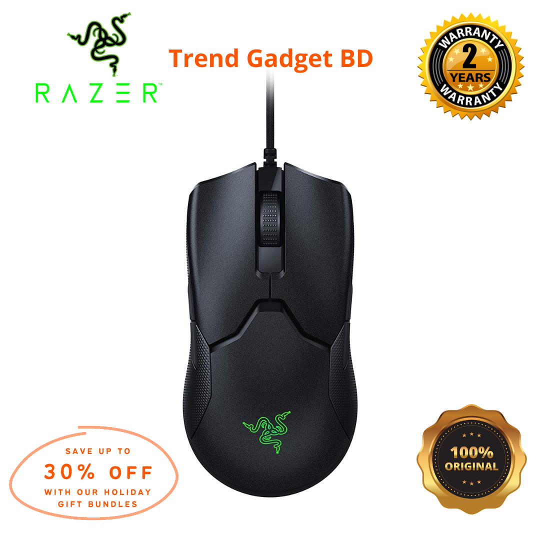 Razer Viper 8KHz Ultralight Ambidextrous Wired Gaming Mouse: Fastest Gaming Switches - 20K DPI Optical Sensor - Chroma RGB Lighting - 8 Programmable Buttons - 8000Hz HyperPolling - Classic Black