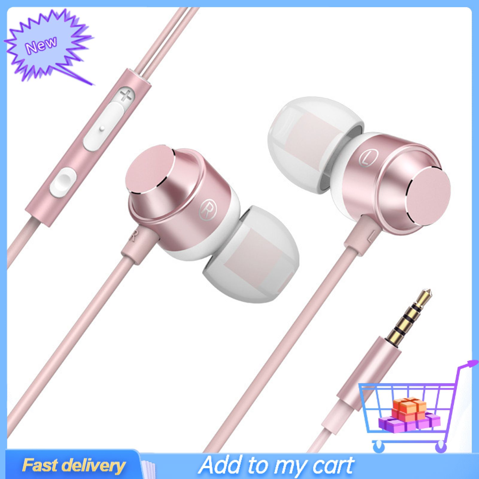 GreenForest 3.5mm Wired in-Ear Earphone Microphone Volume Control Earbuds for Phone Laptop