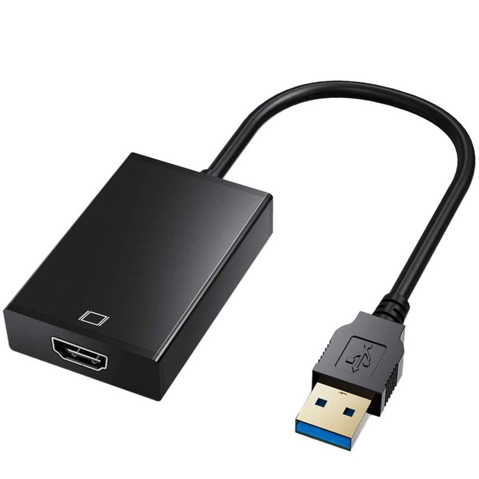 Television Same Frequency Projection Usb 3.0 To HDMI-compatible Drive Free Audio And Video Multi Display Adapter Converter-black