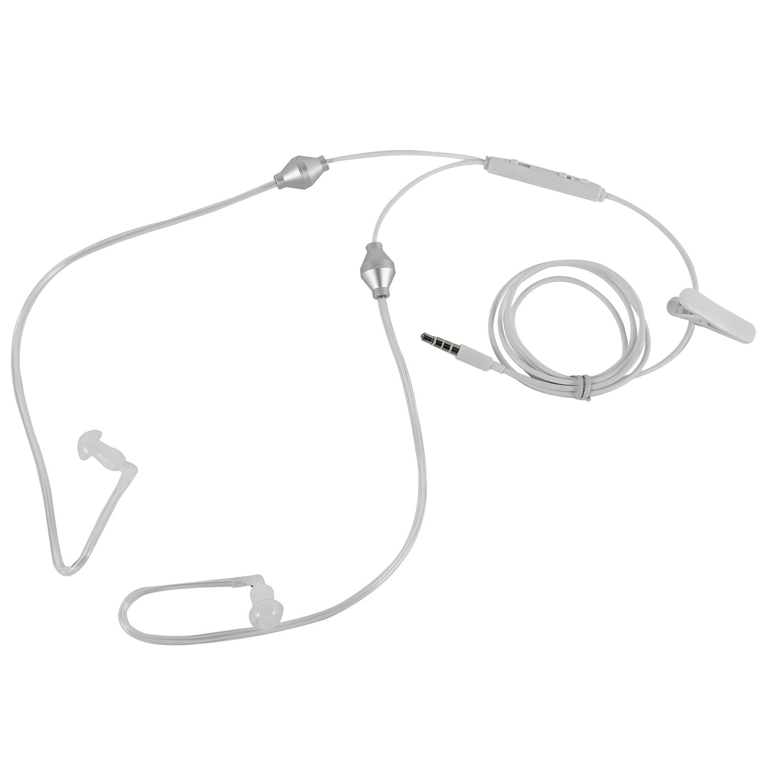 3.5mm Stereo Air Tube Wired Earphone Anti-radiation Binaural Headsets Noise Isolating Earbuds micr for Mobilephone
