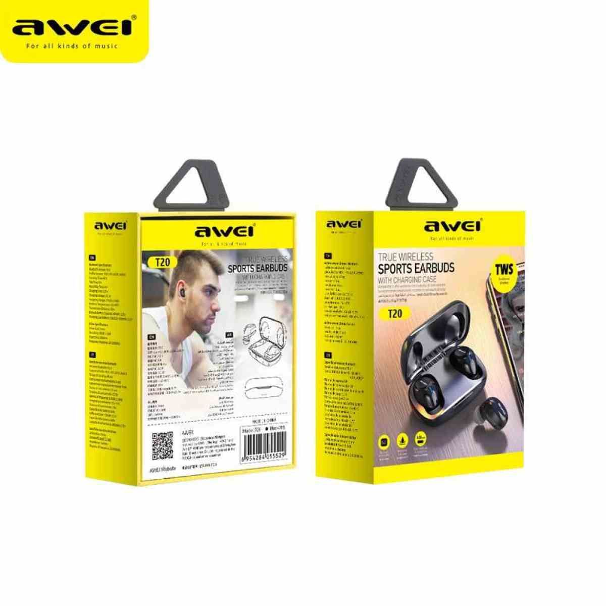 Awei T20 Budget TWS In Ear Mini Earbuds Gaming Bluetooth Quality Sound Hifi Earphones