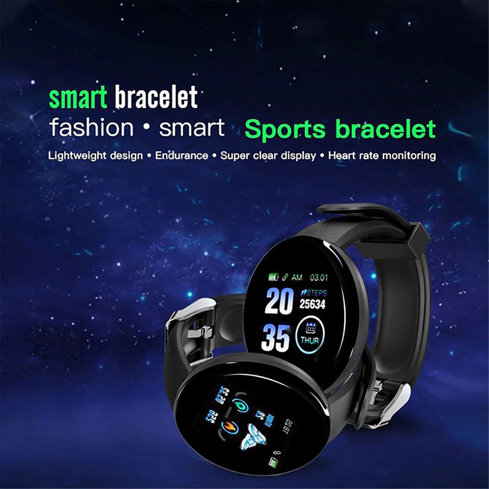 popular D18 round screen smart Bracelet color screen Bluetooth watch step sleep monitoring heart rate exercise Bracelet