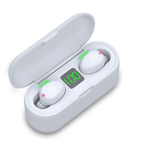 F9 Wireless Bluetooth Earphone IPX7 Waterproof Earbuds LED Display Built In HD Mic Headphone with 2000mAh Power