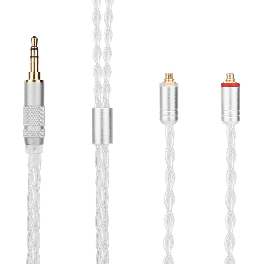 New Yinyoo H3 H5 8 Core Upgraded Silver Plated Earphone Cable With MMCX/2pin for BLON BL-03 BL-05 BL05 C12 KZAS10 ZSN PRO ZSX
