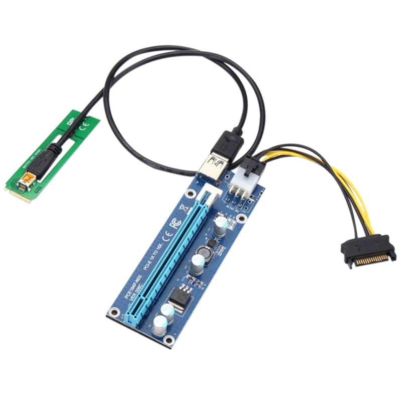 M2 NGFF to 16X Graphics Card Extension Cable 6Pin DC-DC Single Power Supply 8 Card Adapter Cable 008C