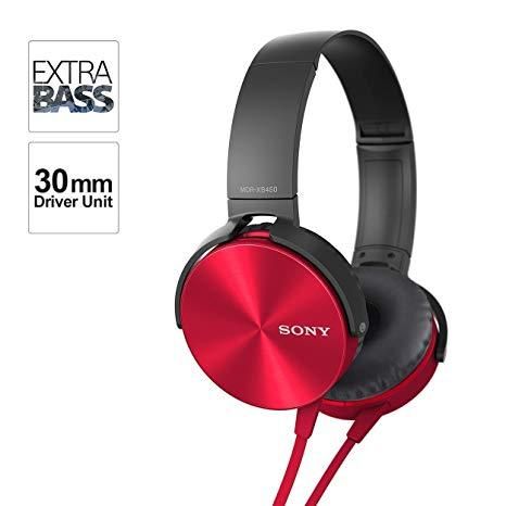 SONY MDR-XB450 Over The Ear Extra Bass Headphone - Black and Red