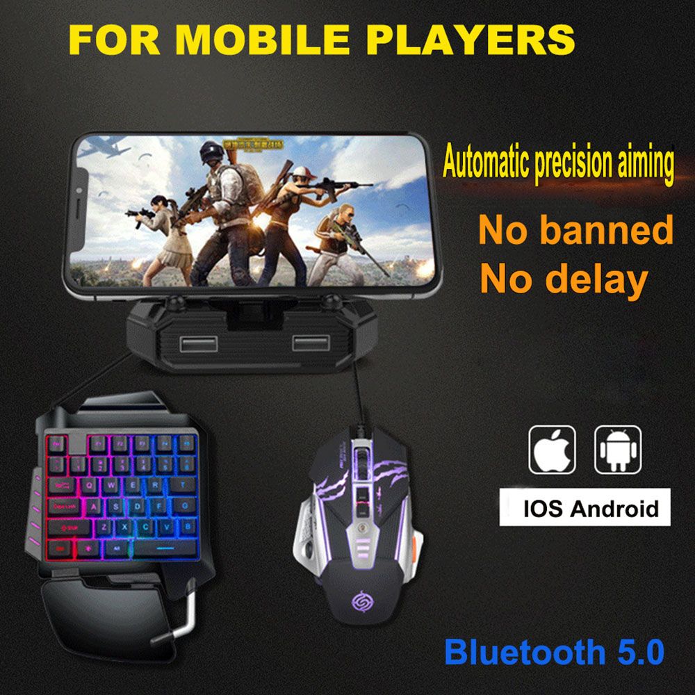 Bluetooth 5.0 Android PUBG Gaming Keyboard Controller Mouse Converter For IOS iPad to PC
