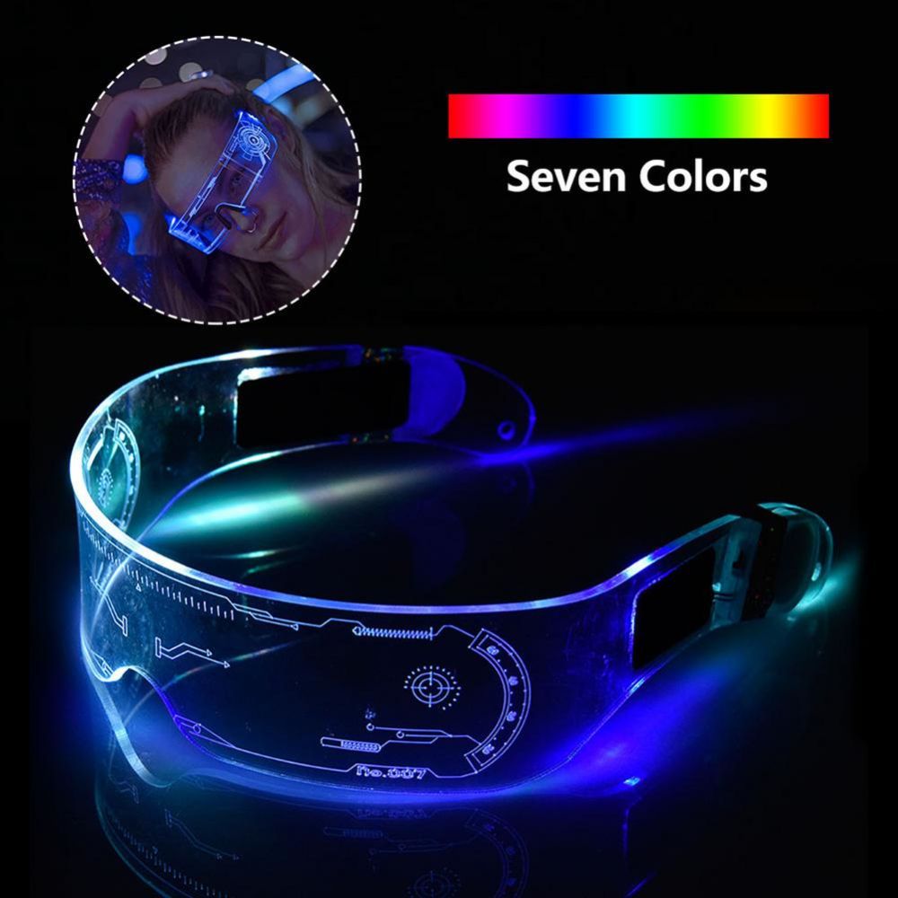 Colorful Luminous Glasses, LED Glasses, Futuristic Luminous Glasses