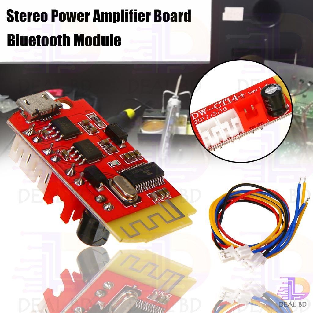 CT14 Bluetooth 4.2 5V 2A Mini Stereo Power Amplifier Board 5W+5W DW-CT14+ Module
