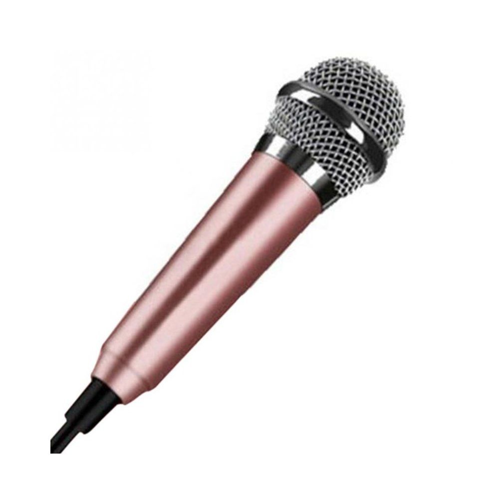 Portable 3.5mm Stereo Studio Mic KTV Karaoke Mini Microphone For   PC Desktop Handheld Audio Microphone Blue