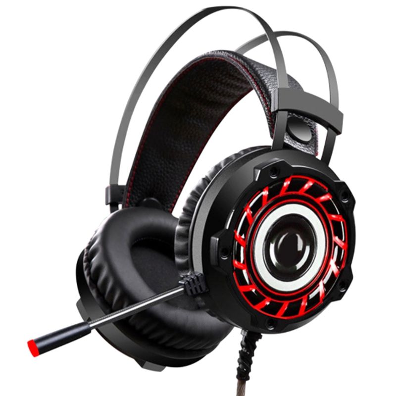 5.1-Channel Head 3.5mm+USB Interface E-Sports Game Heavy Bass Wired Head with Microphone