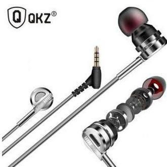 QKZ DM9 Zinc Alloy HiFi Metal In Ear Earphones With Pouch Box and Ear Cap - Black