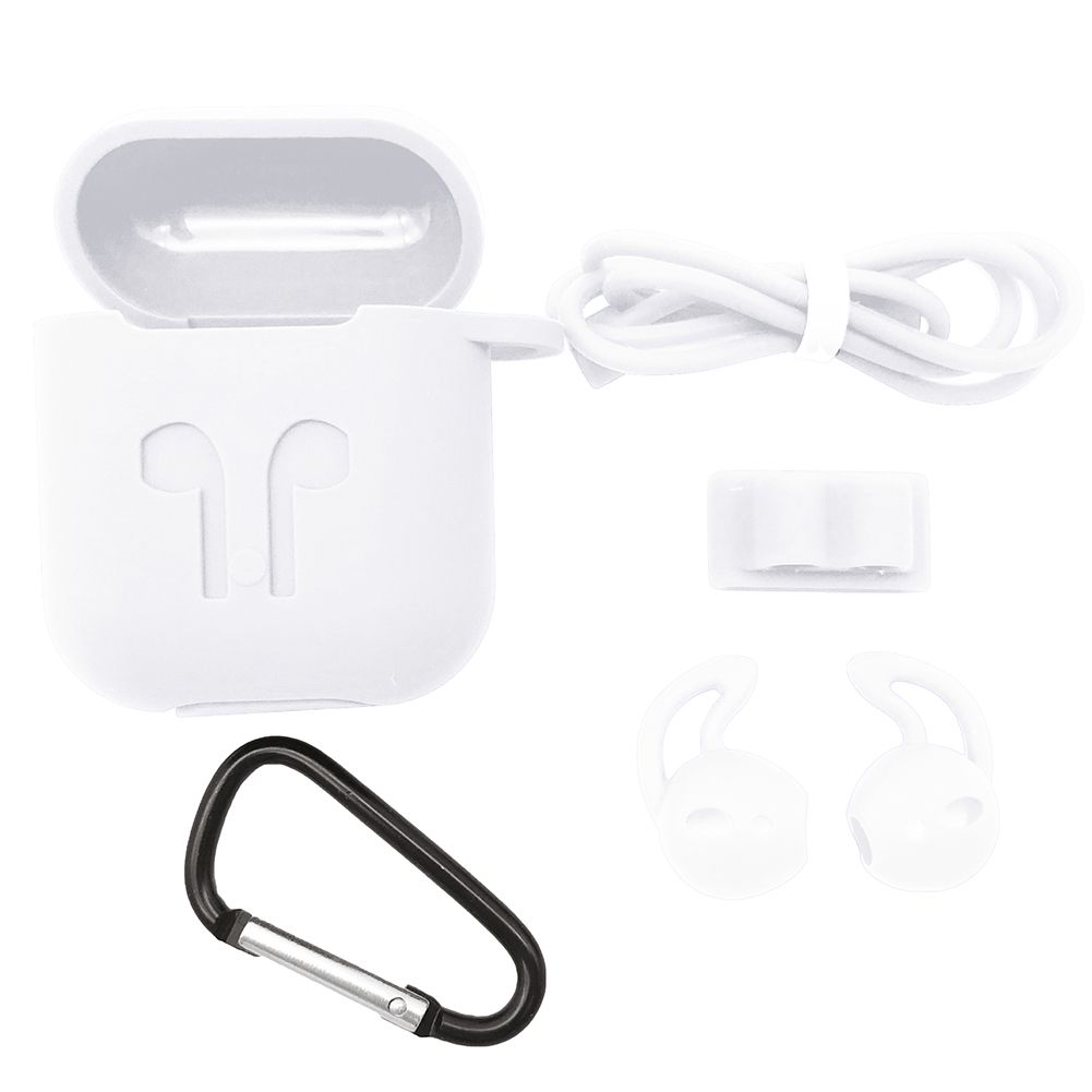 5Pcs/Set Silicone Earbuds Cover Anti-loss Cable Protective Case for AirPods 1/2