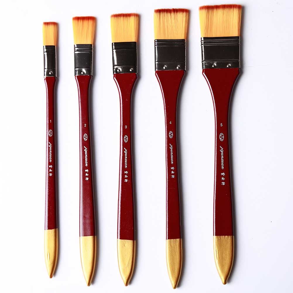 Oil Painting Brush Wooden Handle Nylon Aluminum ube Paint by Number Brush