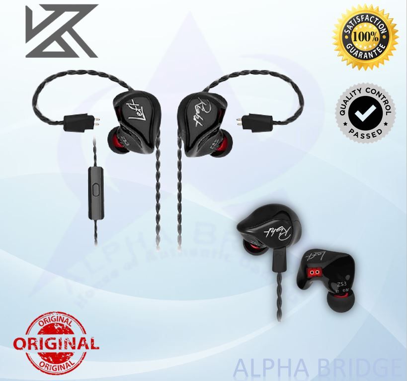 KZ ZS3 In Ear Headphones Stereo Headset Ear Hook Running Sport Earphone Noise Cancelling Earbuds Headphones With Microphone