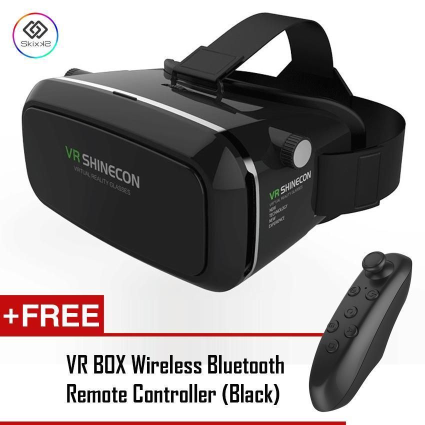 3D Glasses VR BOX with Remote Controller - Black