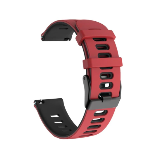 Red&Black- 20mm silicon watch strap for amazfit bip,bip s,Ls02,colmi p8/p8 pro.