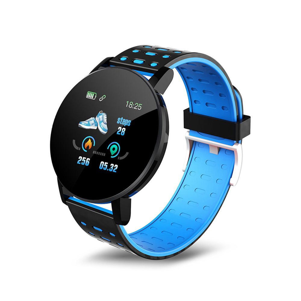 119 Plus Smart Watch Fitness Bracelet with Heart Rate Blood Pressure Sleep Monitor Remote Camera Control