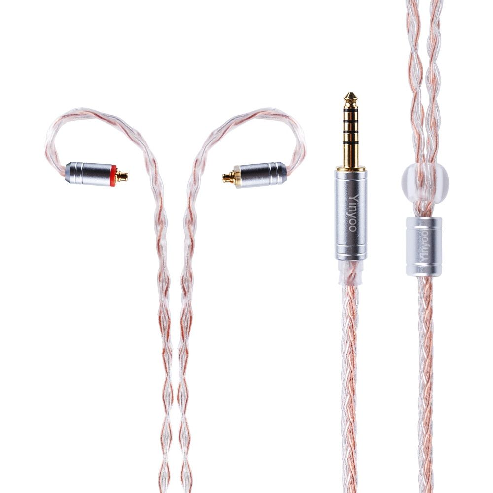Yinyoo 8 Core Silver Plated Upgraded Cable 2.5/3.5/4.4mm Balanced Cable With MMCX/2pin Connector For HQ5 HQ6 ZS10 AS10 ZS6 ES4