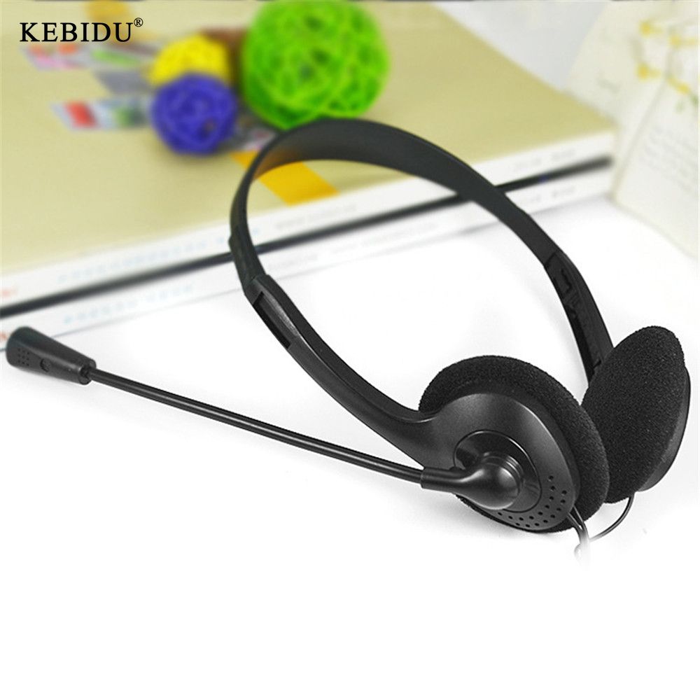 Kebidu 3.5mm Wired Headphone Noise-Canceling HiFi Mic Call Headset for PC Laptop Computer