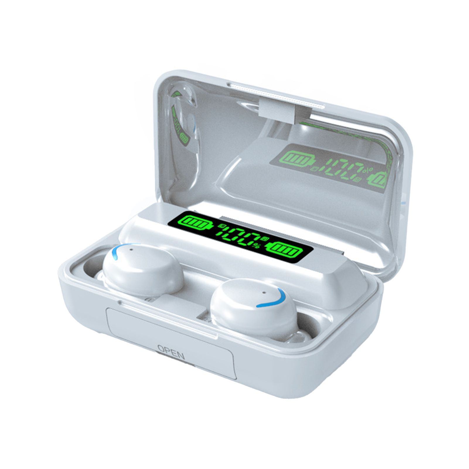 F9-5 Wireless Earphones Digital Display Touch Control Bluetooth 5.0 Noise Reduction TWS In-ear Earbuds for Smartphone