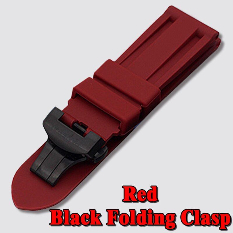 Watch Band For Panerai PAM 111 441 TPU Rubber Silicone 22 24mm Watch Strap Watch Accessories Folding Clasp Watch Bracelet Chain